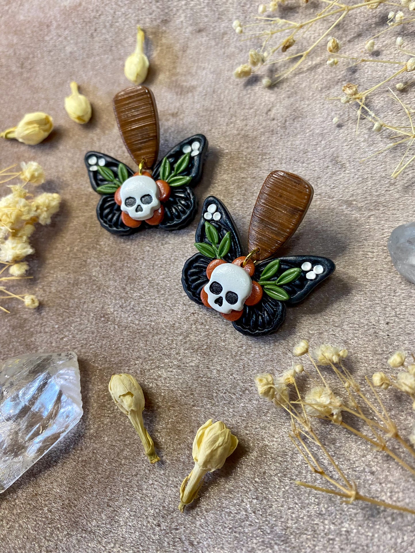 Butterfly Skull Earrings