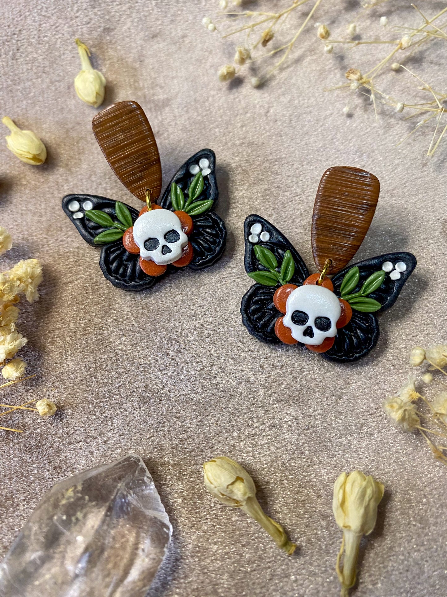 Butterfly Skull Earrings