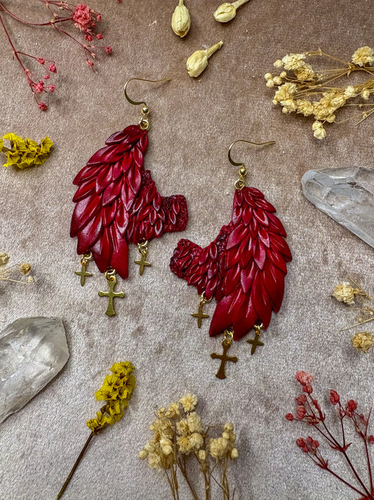 Red Angel/Devil Wing Earrings
