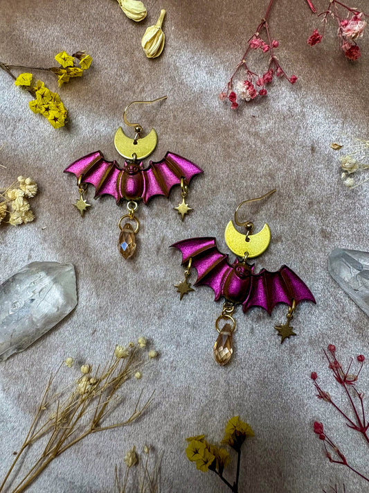 Sunset Sky Bat Earrings