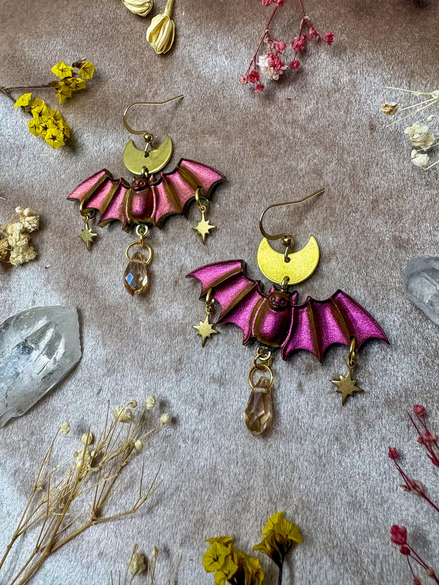 Sunset Sky Bat Earrings