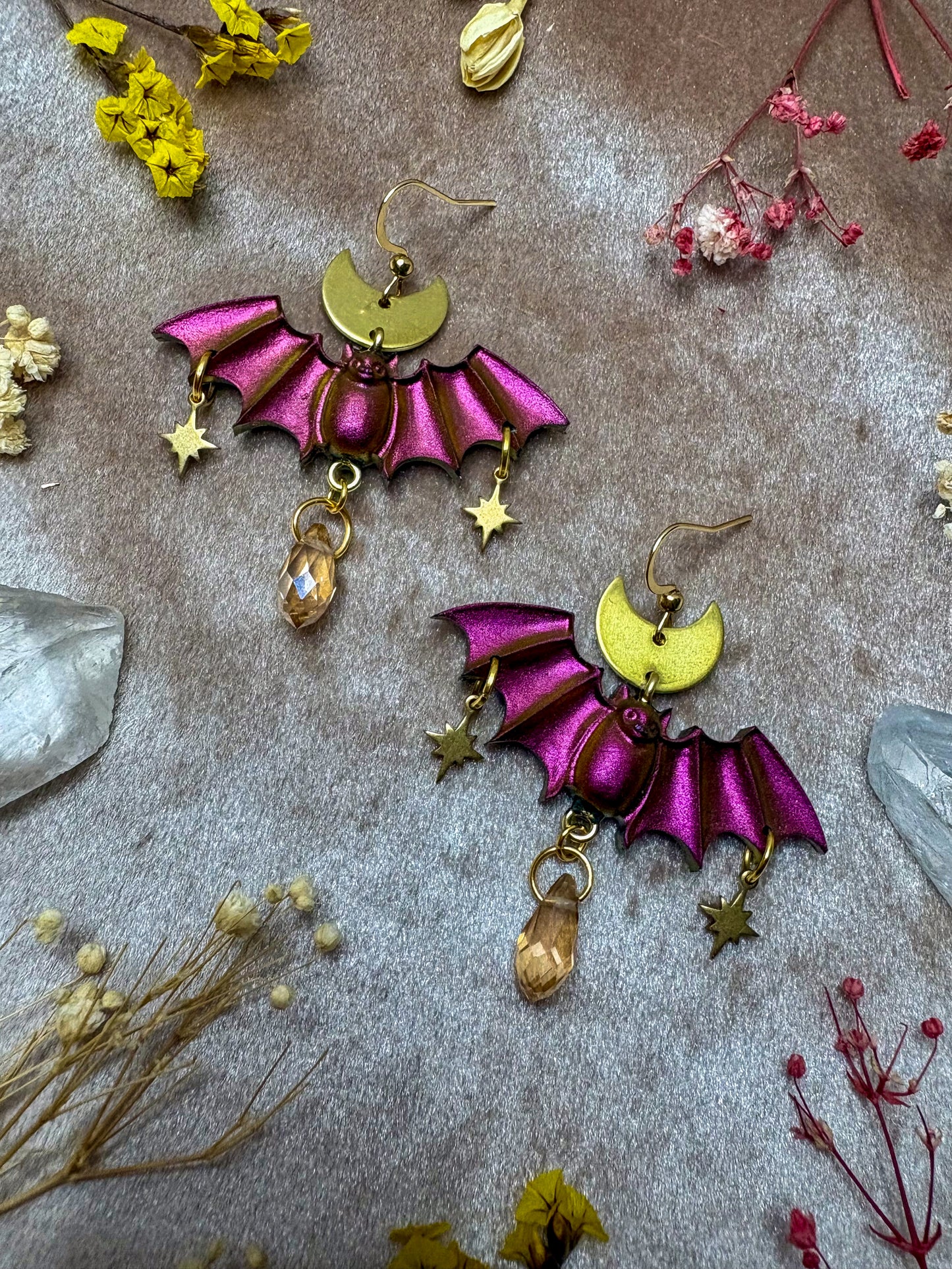 Sunset Sky Bat Earrings