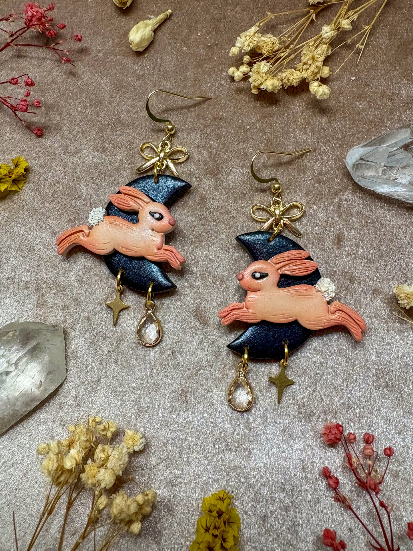 Pastel Bunny Moon Earrings