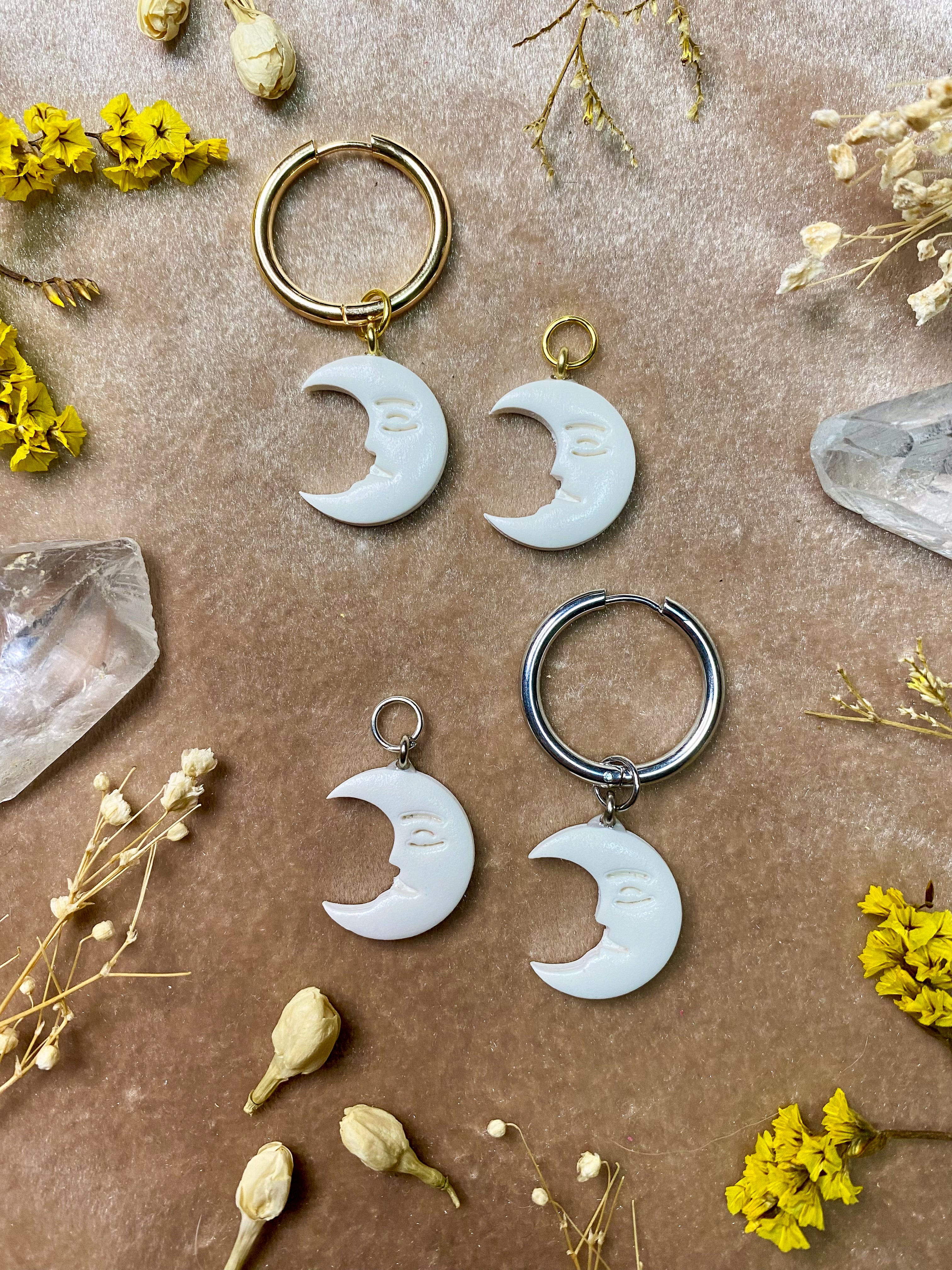 HECATE - Handmade Polymer Clay Purple Silver Earrings/Moon Goddess Inspired/Moon discount Phases/Magical/Celestial/Witchy Style/Hecate Inspired