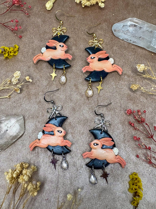 Pastel Bunny Moon Earrings