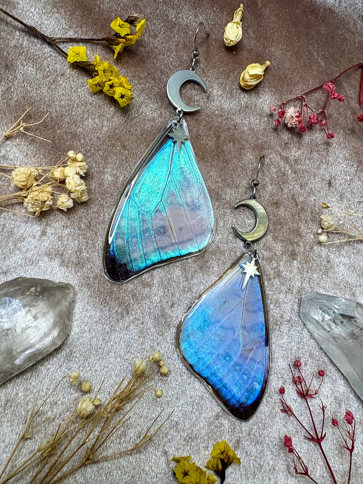 Blue Morpho Butterfly (Top Wings) Earrings