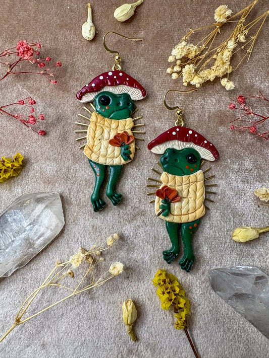 Cozy Mushroom Hat Frog