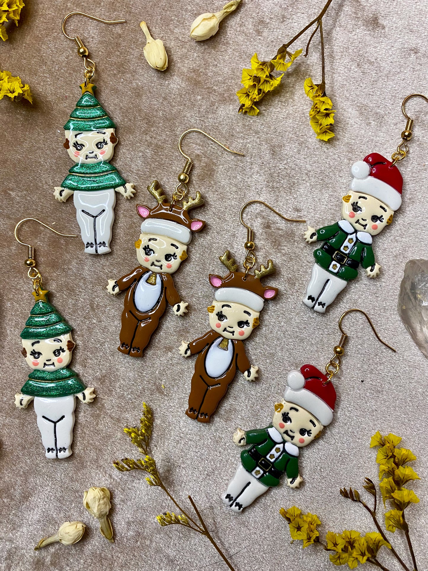 Festive Holiday Cutie Dangle Earrings