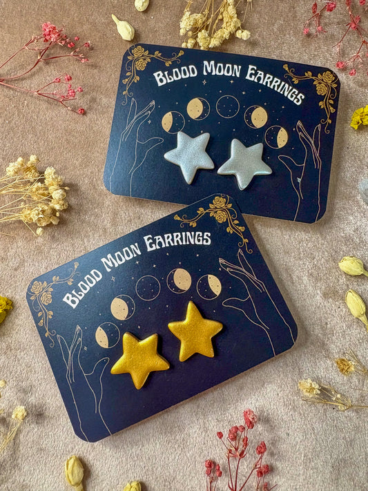 Organic Star Stud Earrings