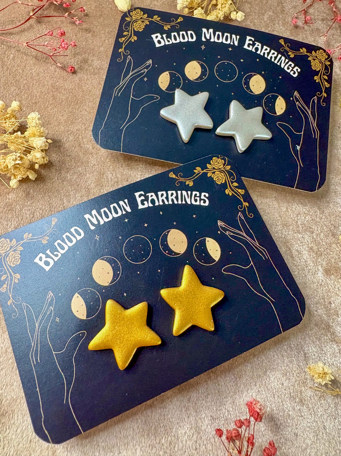 Organic Star Stud Earrings