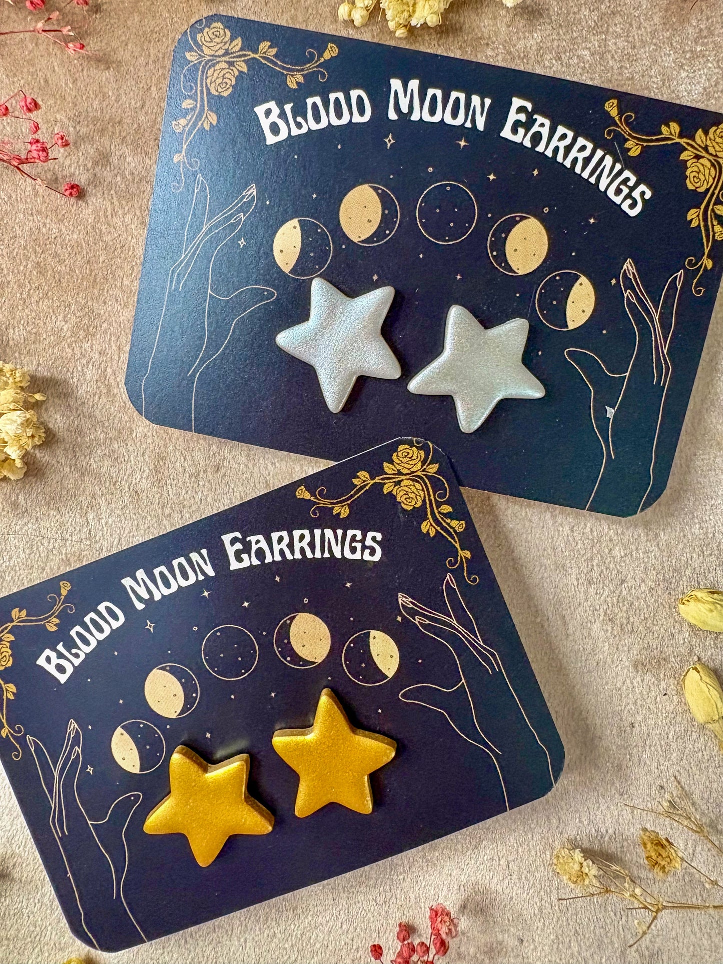 Organic Star Stud Earrings