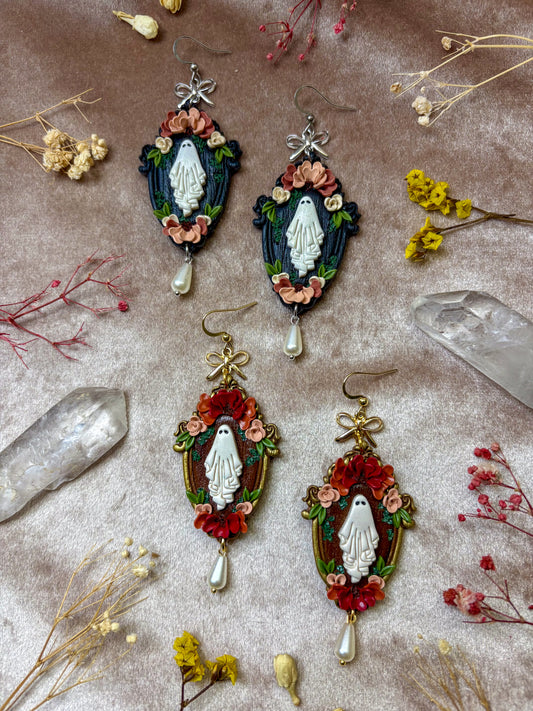 Floral Ghost Frame Earrings