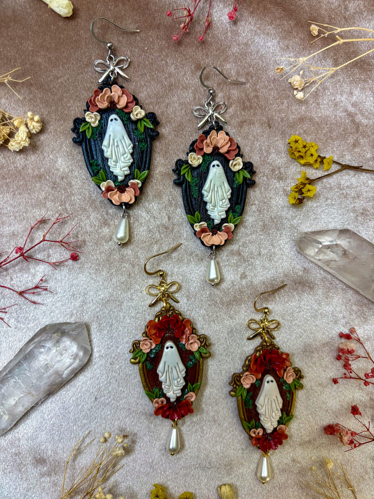 Floral Ghost Frame Earrings