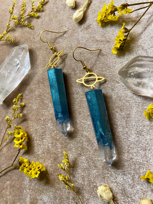 Aquamarine Calm Crystal Earrings