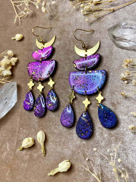 Galaxy Color Shift Statement Earrings