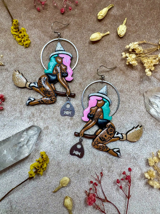 Cotton Candy Witch Earrings