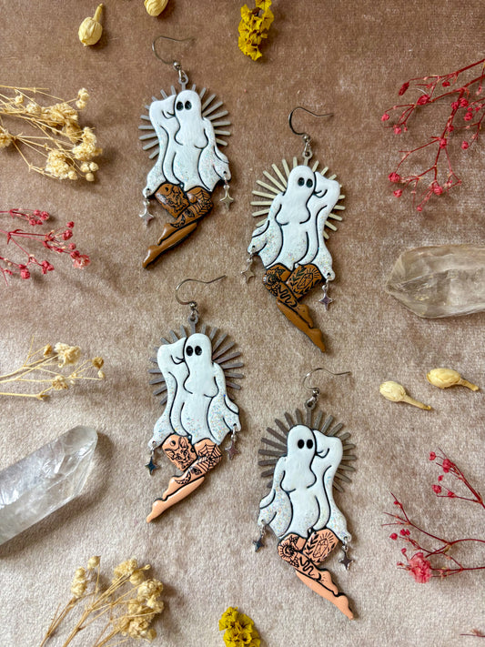 Pin-up Ghost (Silver) Girl Earrings