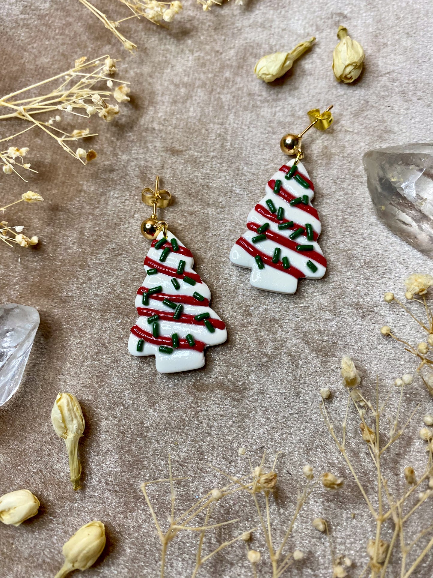 Christmas Tree Cake Earrings