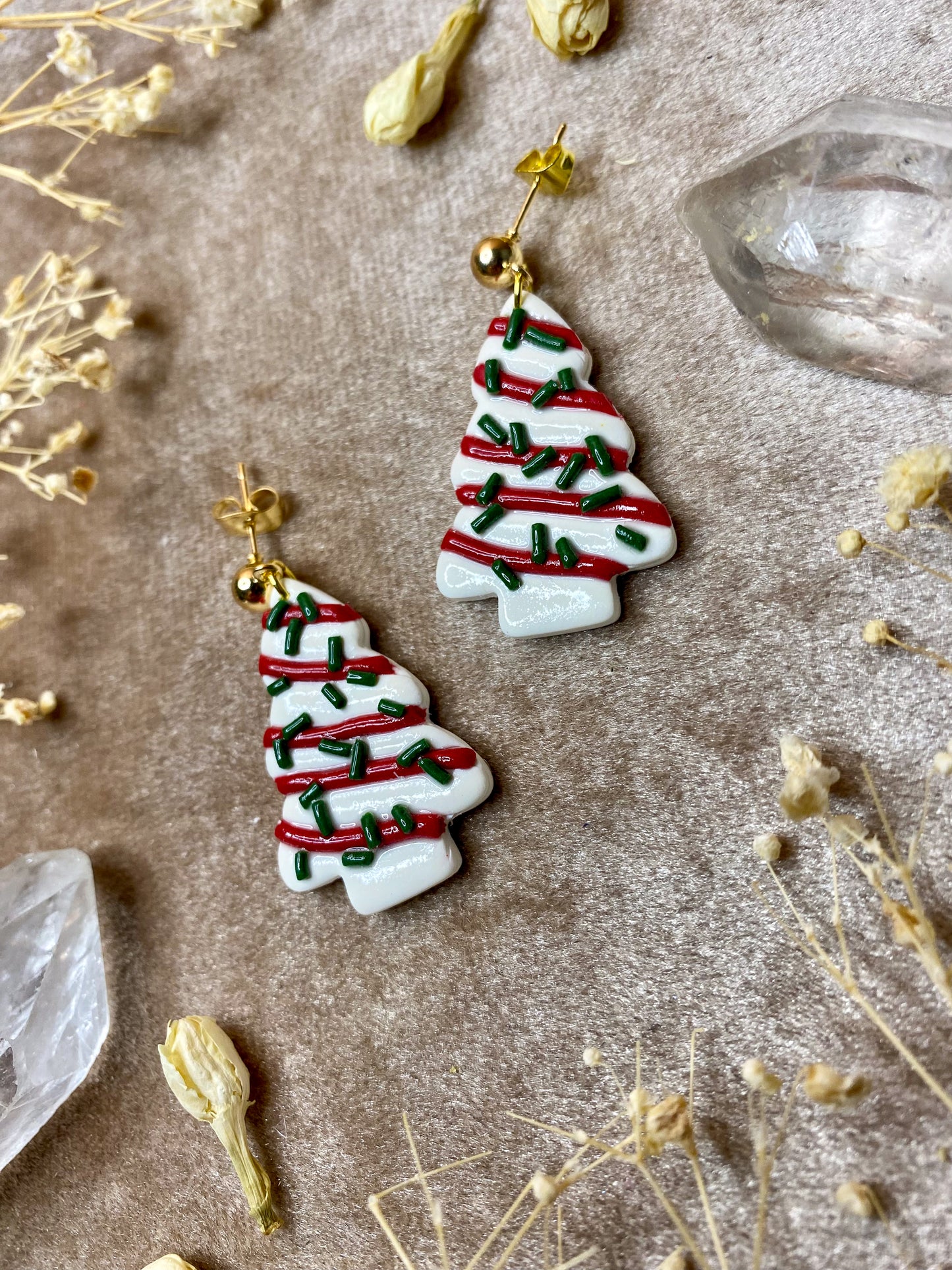 Christmas Tree Cake Earrings