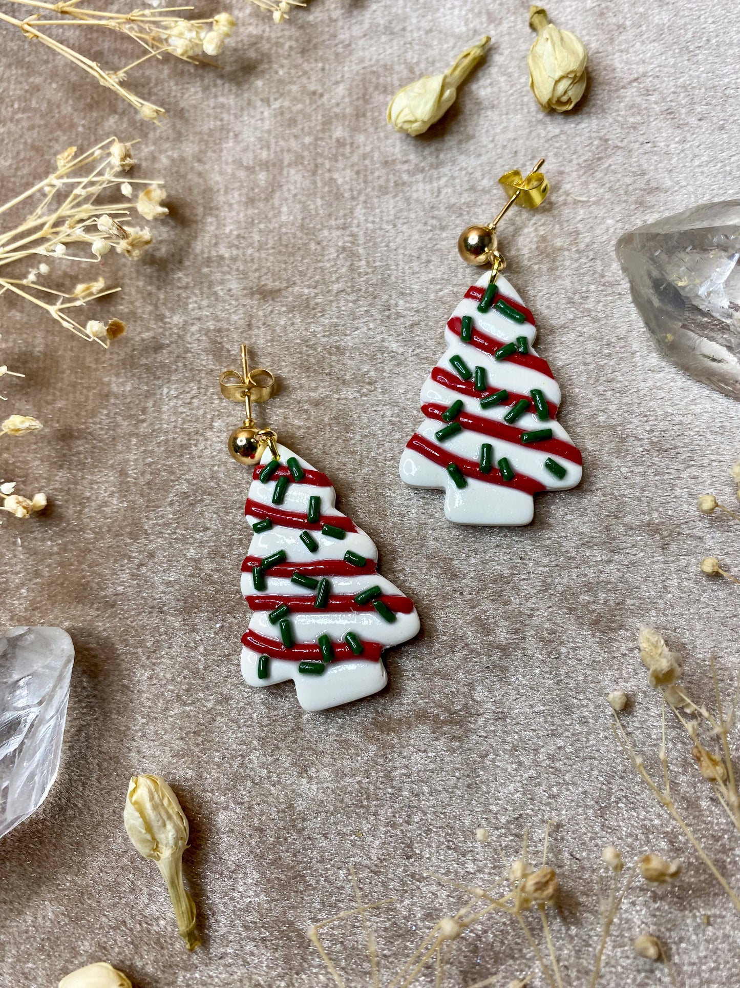 Christmas Tree Cake Earrings