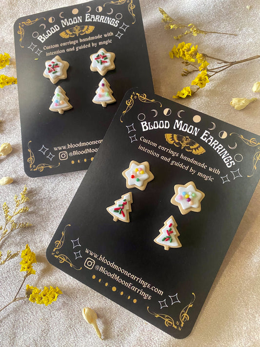 Festive Sugar Cookie Stud Earrings Pack