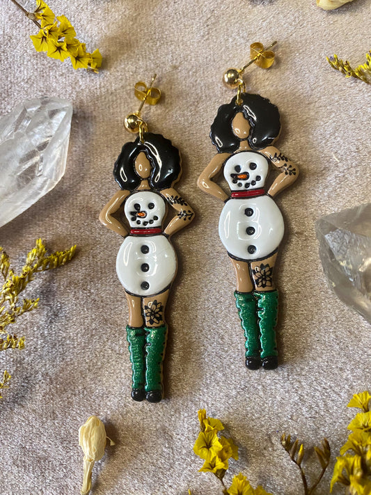 Mrs. Frosty Pinup Earrings