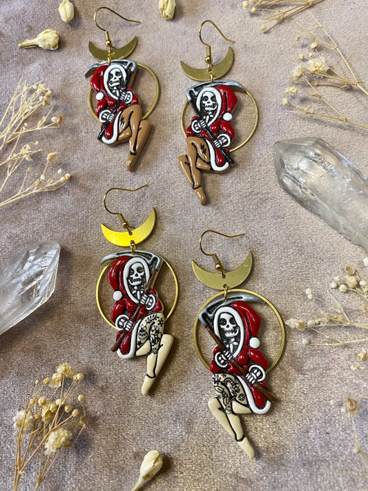 Grim Santa Pinup Earrings