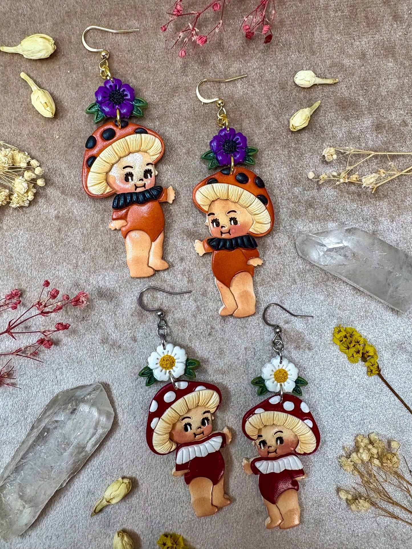 Mushroom Cute Baby Earrings