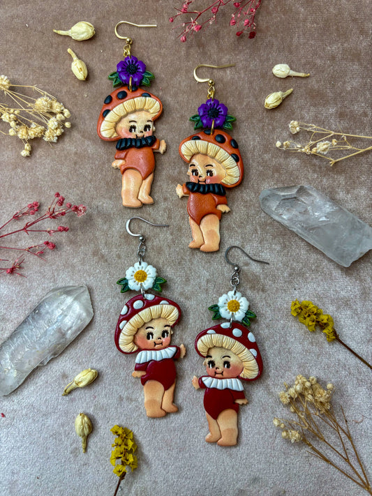 Mushroom Cute Baby Earrings