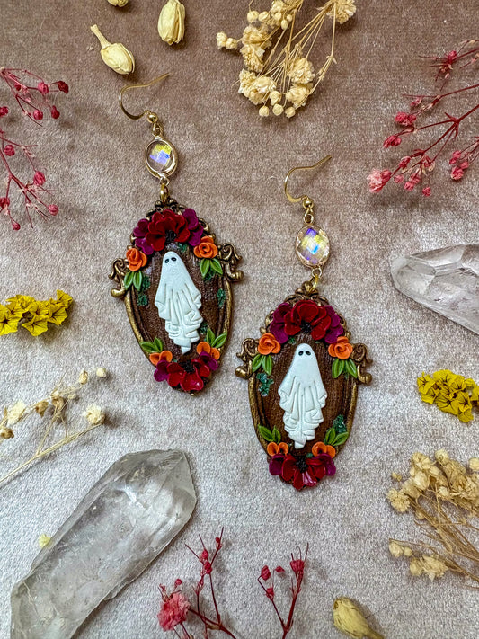 Floral Ghost Frame Earrings