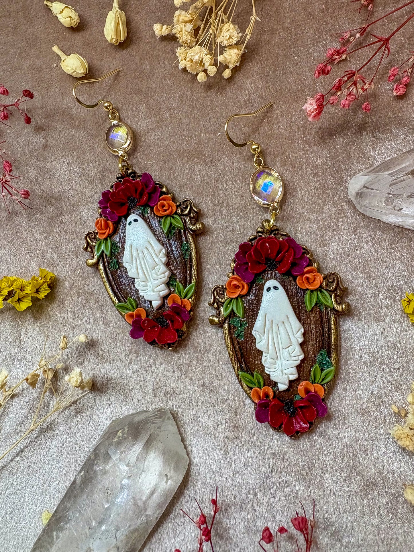 Floral Ghost Frame Earrings