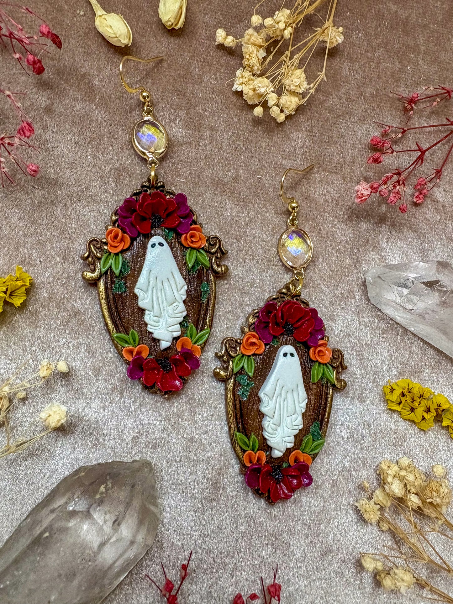 Floral Ghost Frame Earrings