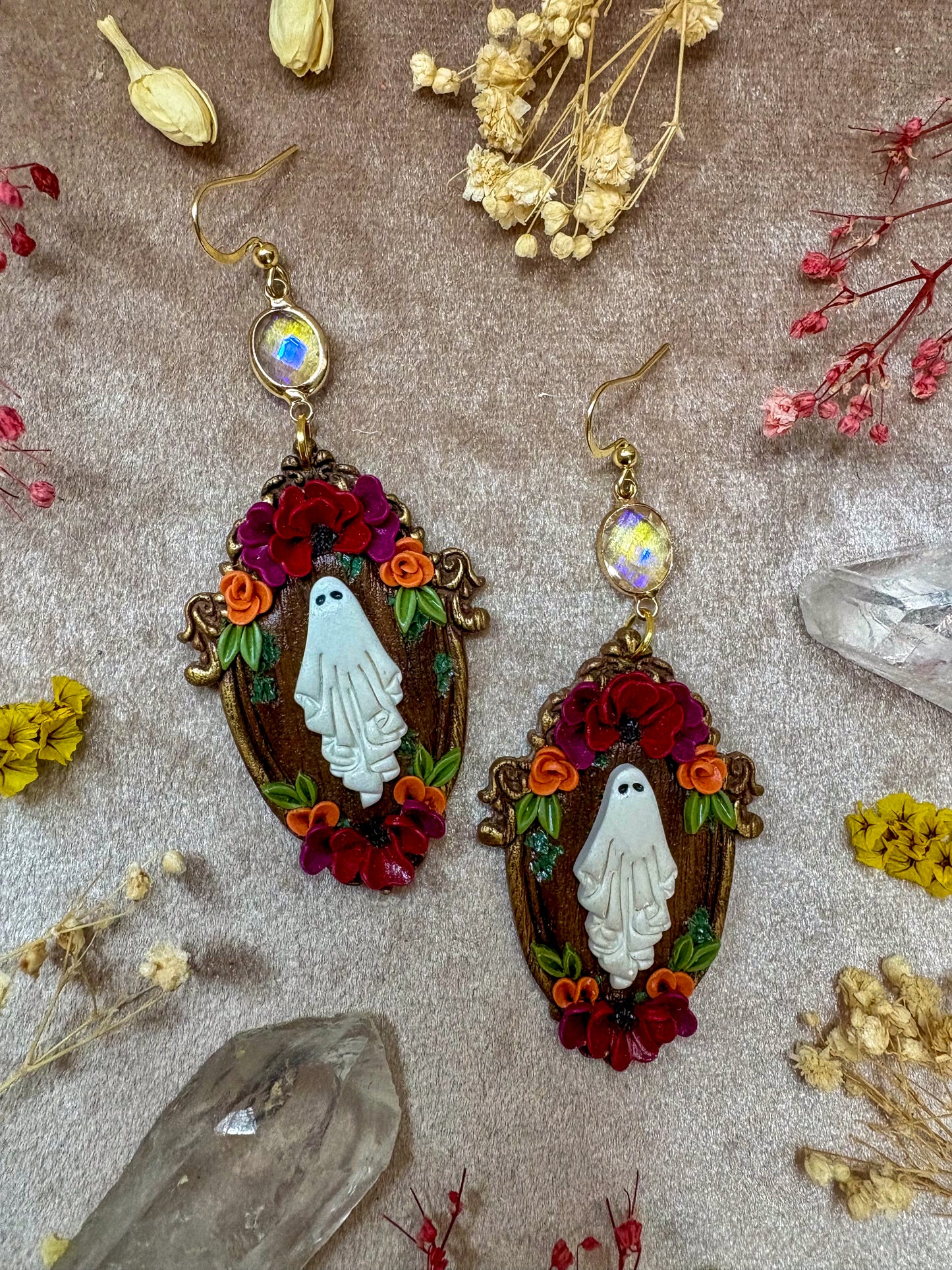 Floral Ghost Frame Earrings