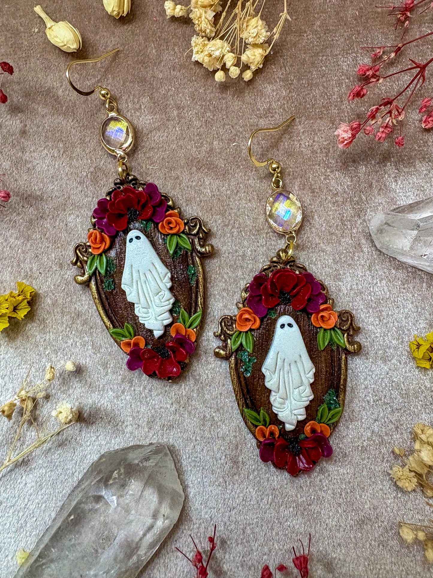 Floral Ghost Frame Earrings