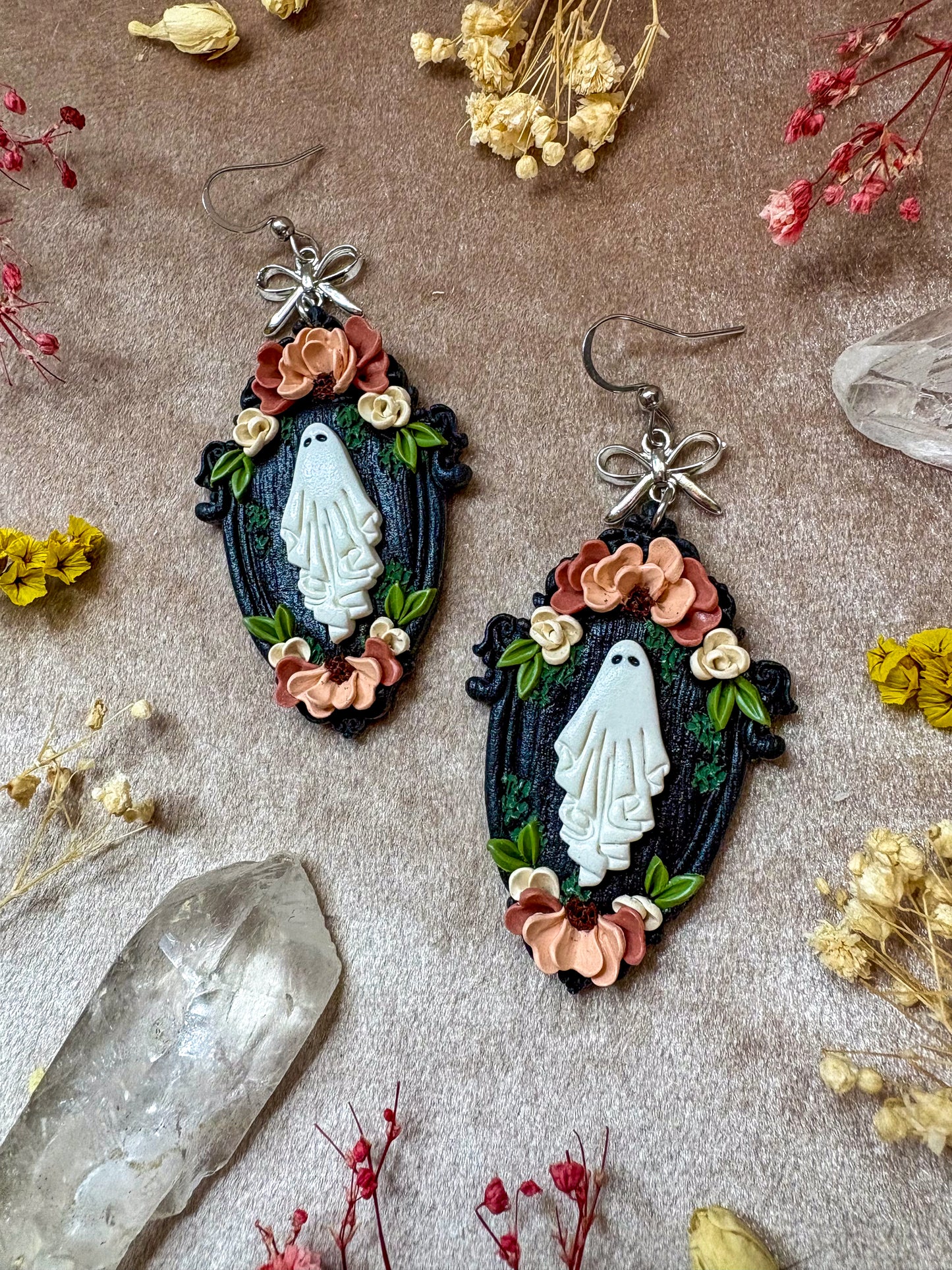 Black Ghost Frame Earrings
