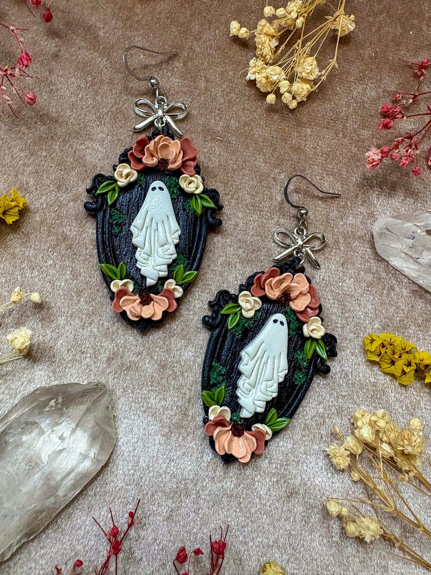 Black Ghost Frame Earrings