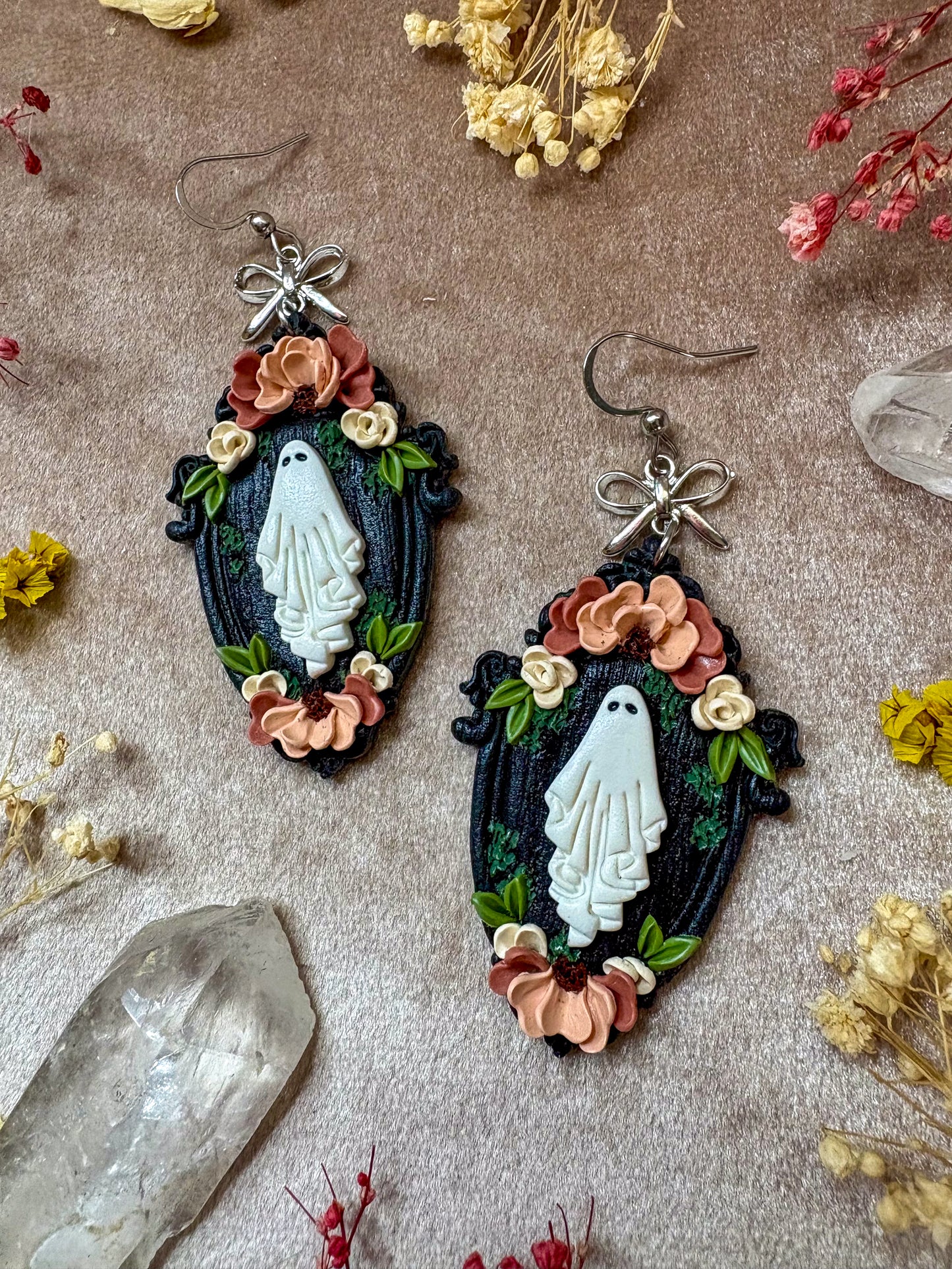 Black Ghost Frame Earrings