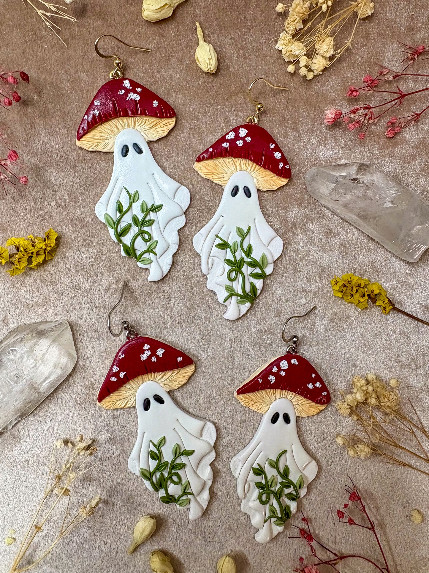 Mushroom Ghost Earrings