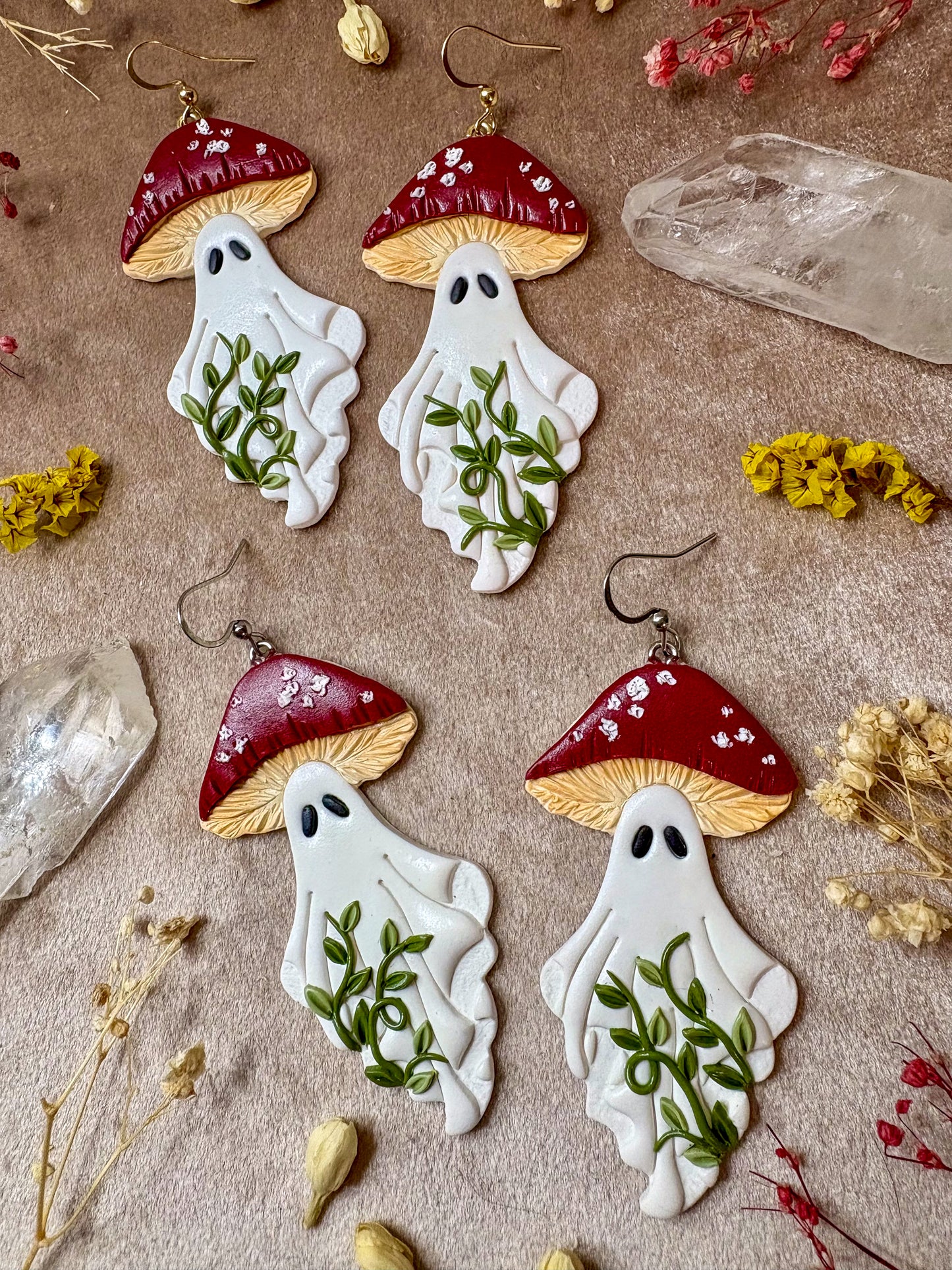 Mushroom Ghost Earrings