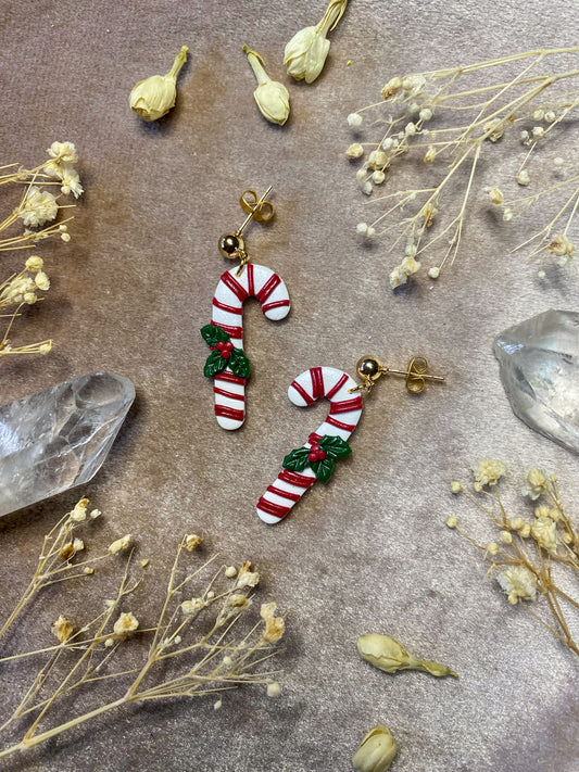 polymer clay holiday christmas dangle earrings
