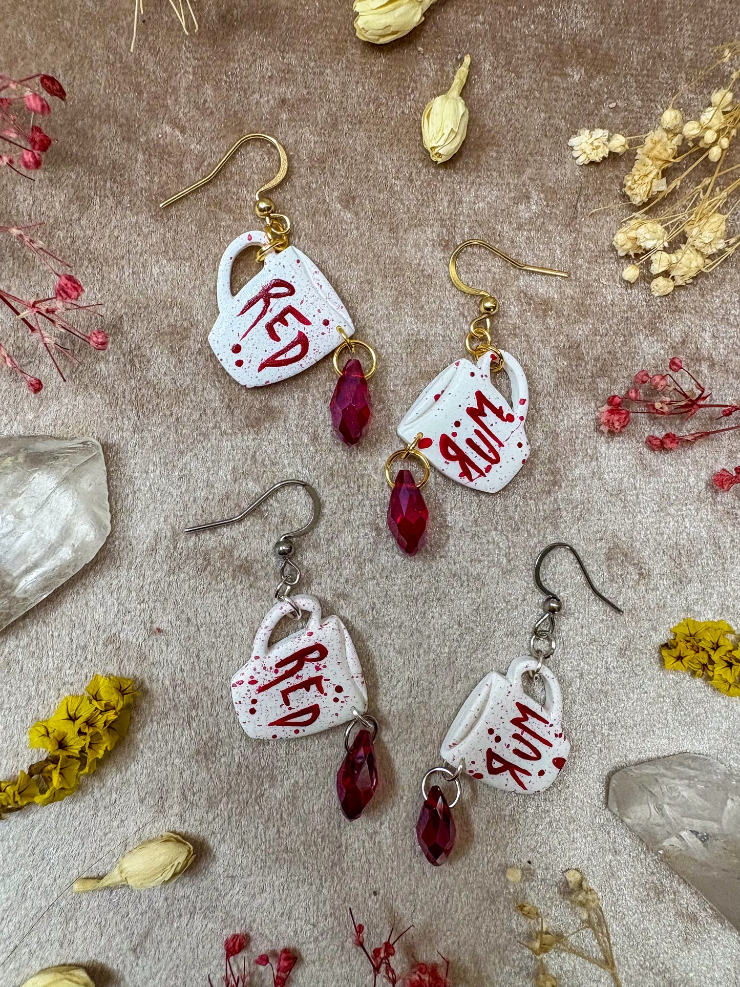 Redrum Mug Earrings