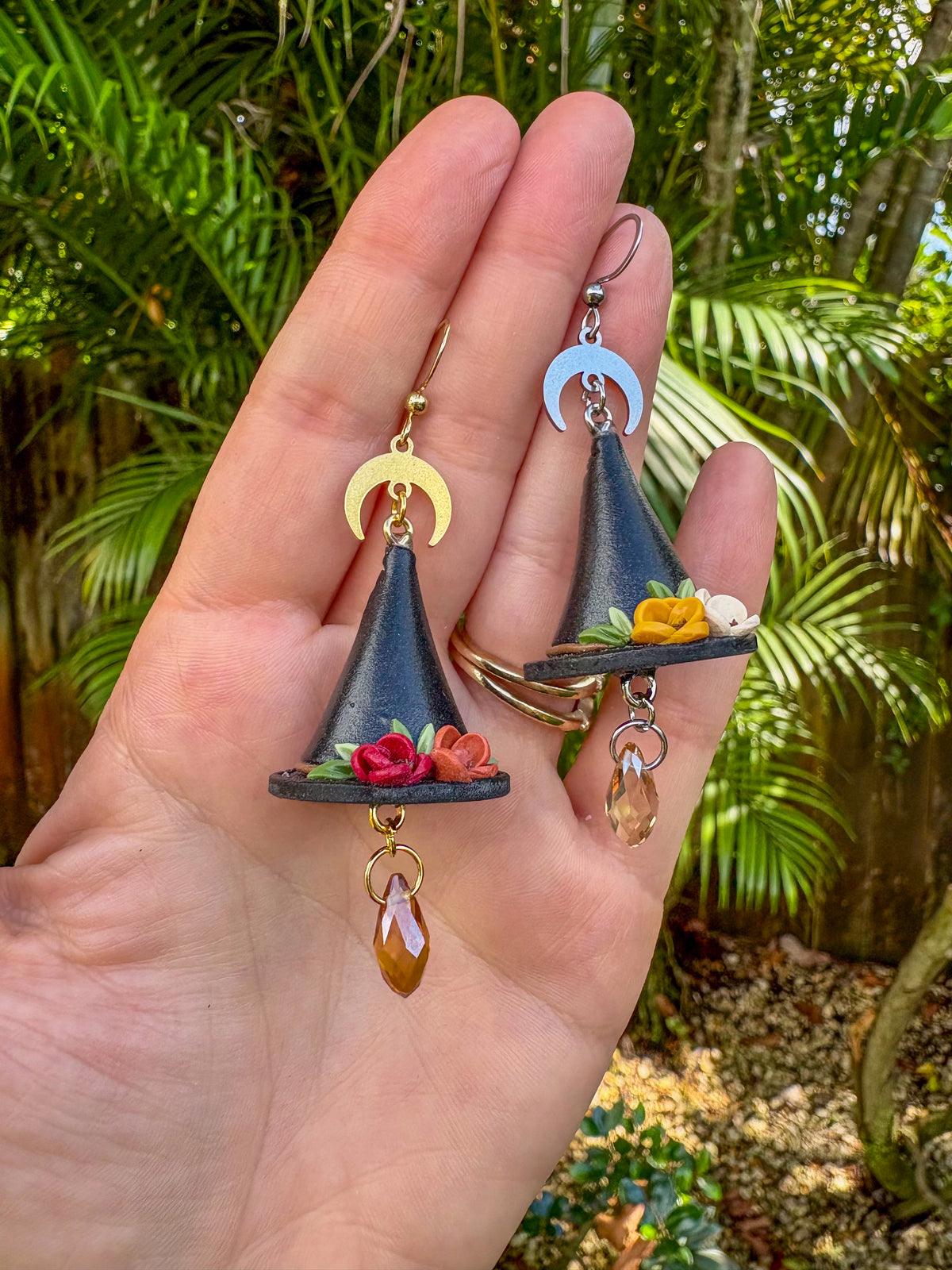 3D Witch Hat Earrings