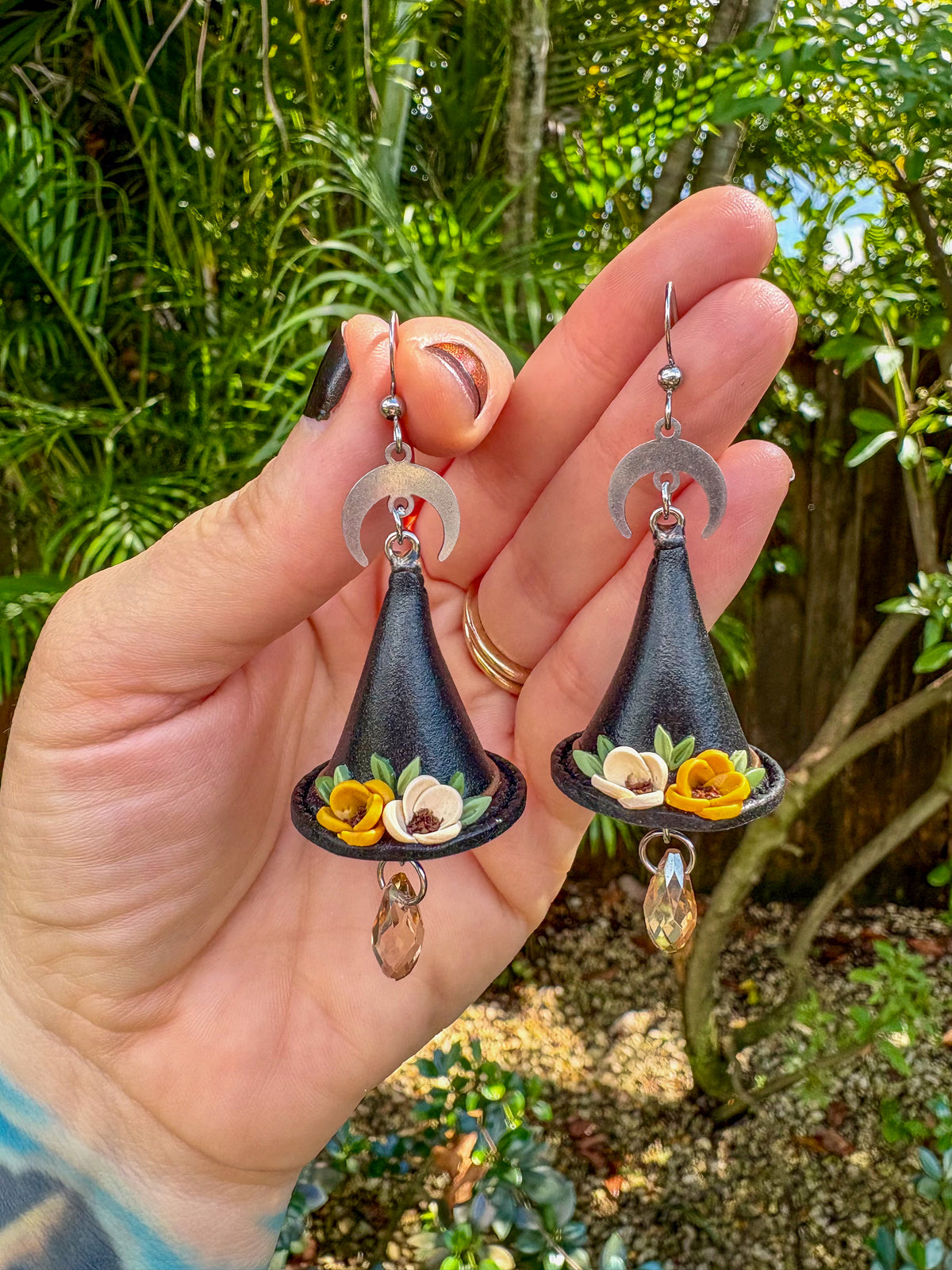 3D Witch Hat Earrings