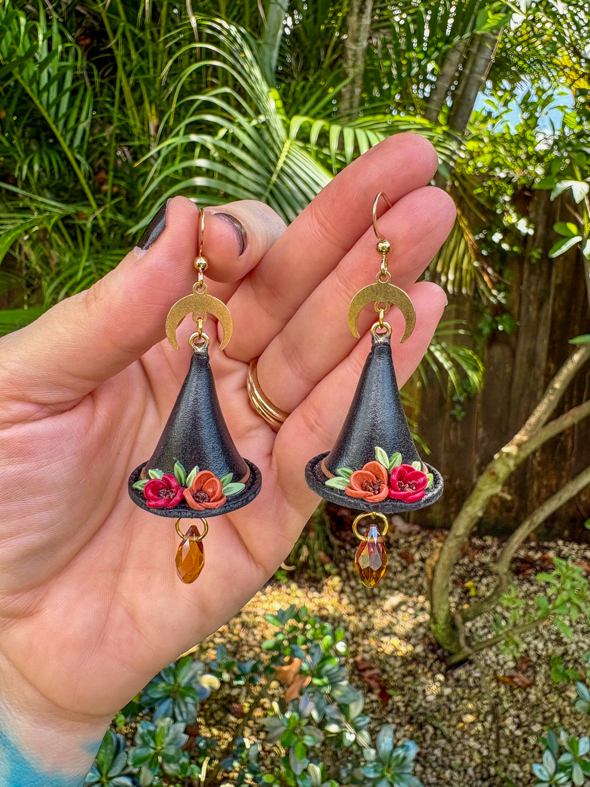 3D Witch Hat Earrings