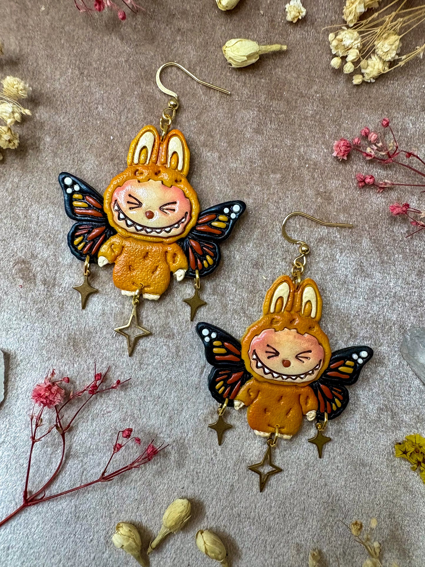 Monarch Butterfly 'Bubu Earrings