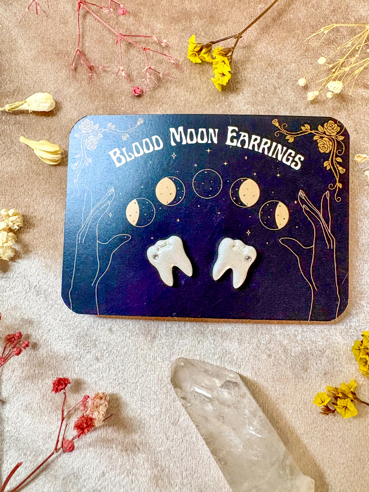 Jeweled Tooth Stud Earrings