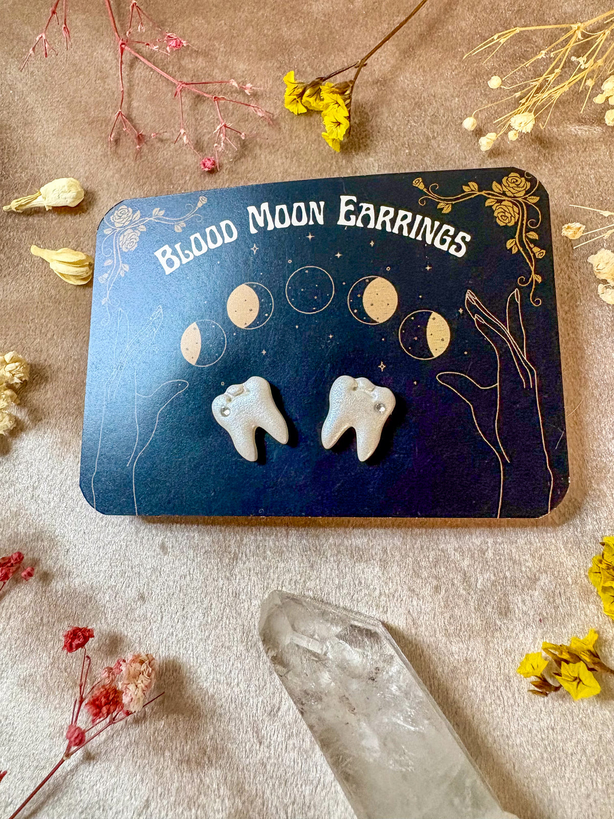 Jeweled Tooth Stud Earrings