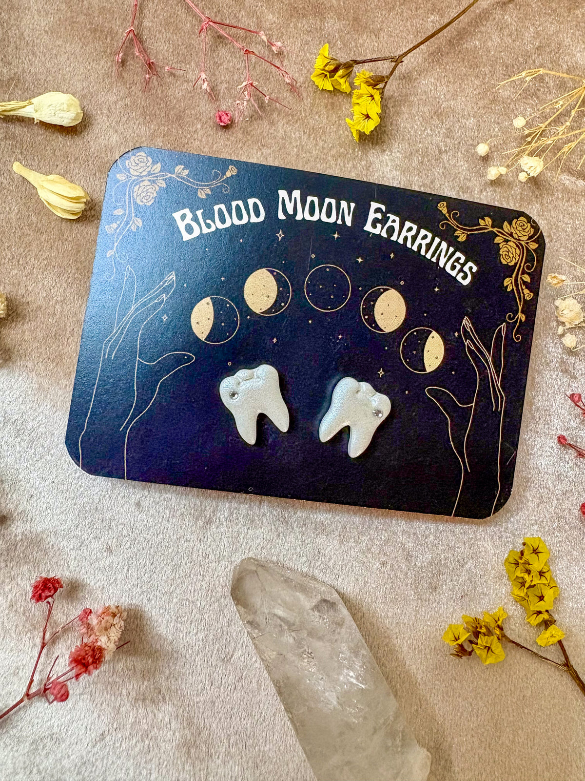 Jeweled Tooth Stud Earrings
