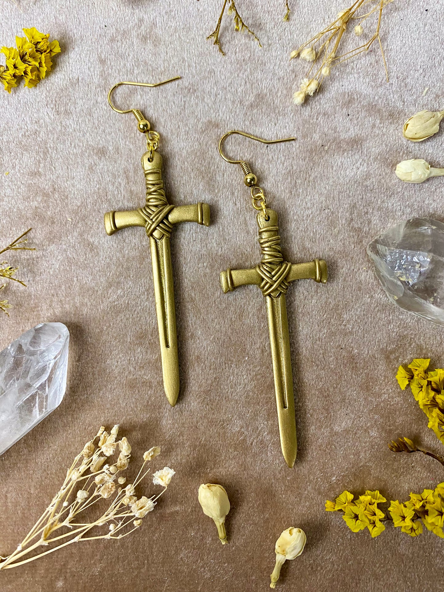 Monochrome Sword Earrings