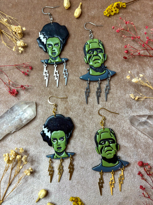 Frankenstein's Monster and his Bride Earrings